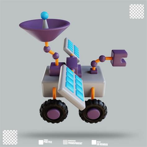 Premium PSD | 3d illustration moon rover