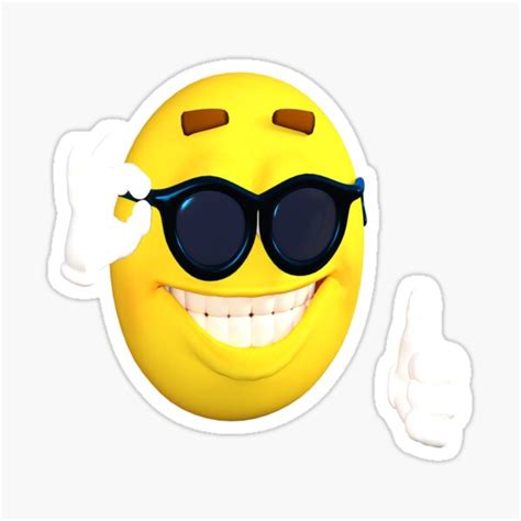 "Emoji T-Shirt Funny Cute Cool Sunglasses Shades Tee" Sticker for Sale ...