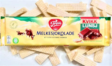 Freia Melkesjokolade Kvikk Lunsj Freia Milk Chocolate With Kvikk