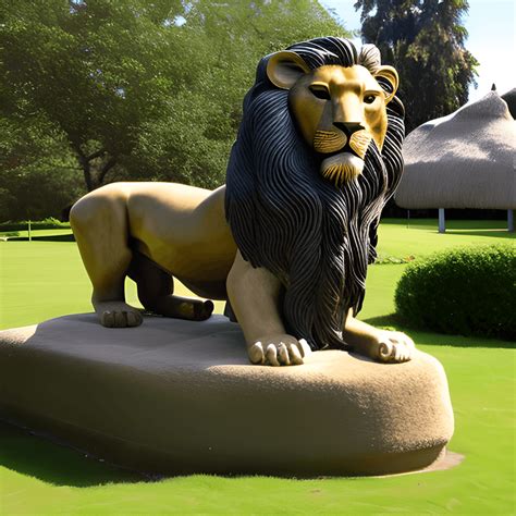 Lion Thatched Sculptures Graphic Creative Fabrica