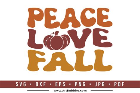 Retro Fall SVG Peace Love Fall SVG