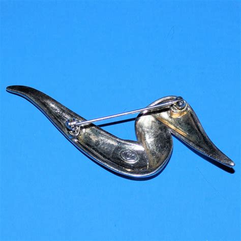 Vintage Premier Designs Swoosh Brooch Pin Abstract Mo Gem