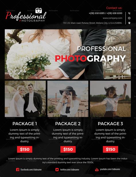 Professional Agency Photography Flyer Design Template In Word Psd