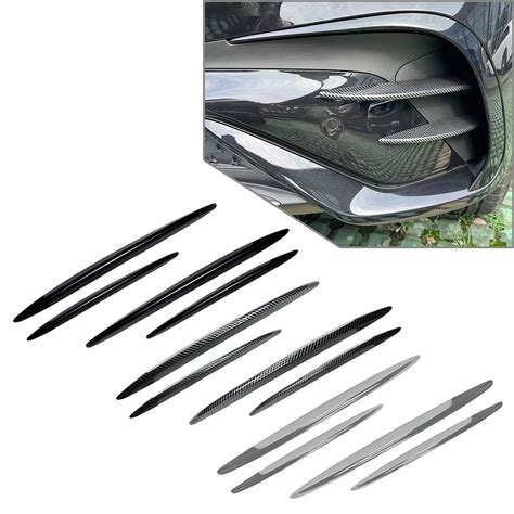 Pcs Car Front Fog Light Strips Air Intake Grille Cover Strip Trim For