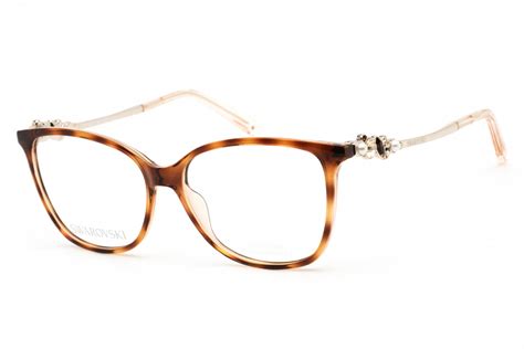 Swarovski Sk5367 Eyeglasses Havana Clear Lens Womens Beverly Hills Eyewear