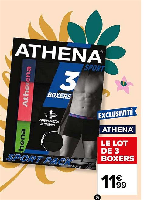 Promo Le Lot De Boxers Athena Chez Carrefour Icatalogue Fr