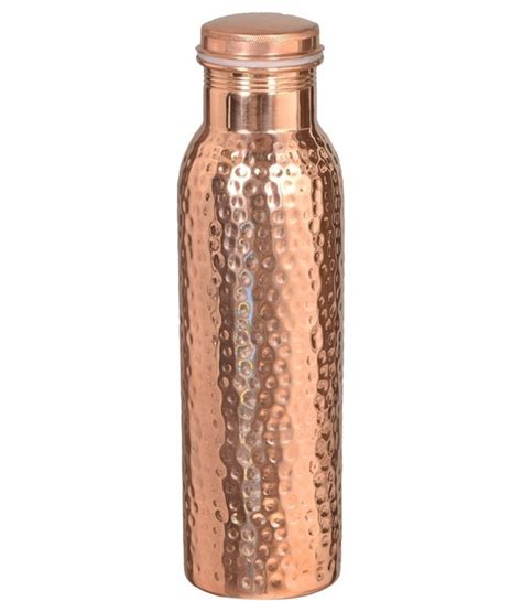 Ikon Hammered Joint Free Leak Proof Copper Water Bottle Travel Purpose