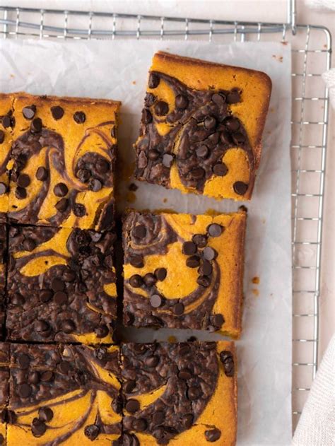 Easy Vegan Pumpkin Brownies With Chocolate Swirls The Chestnut Bakery