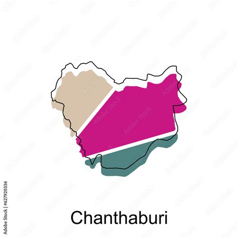 Map Of Chanthaburi Vector Design Template National Borders And