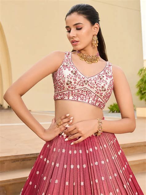 Silk Maroon Wedding Wear Lehenga Choli G Wlc United States