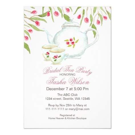 Pink Roses Vintage Bridal Tea Party Invitation Bridal Tea Party