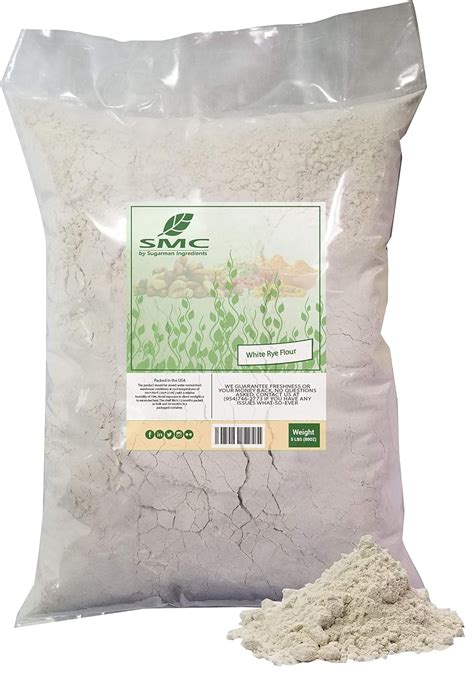 Naturejam Premium White Rye Flour 5 Pounds Bag For Sourdough Rye