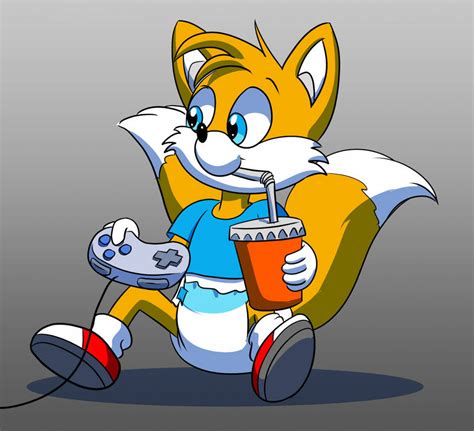 Tails Playing Video Games by PaddedPlayer on DeviantArt