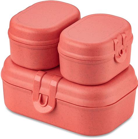 Koziol Pascal Ready Mini Lunchbox Set Teilig Nature Coral Bei