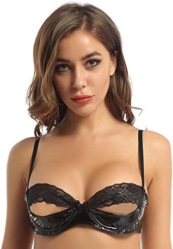 Amazon Yizyif Womens Open Cup Bra See Through Sheer Mesh Lingerie