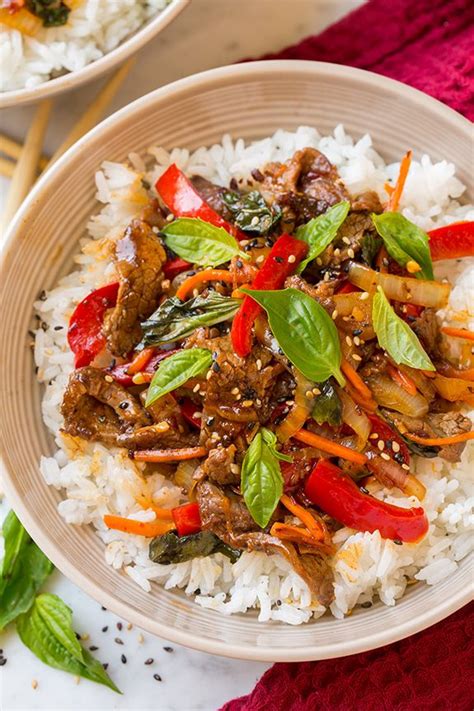 Thai Basil Beef Bowls Cooking Classy Beef Recipes Thai Basil Beef