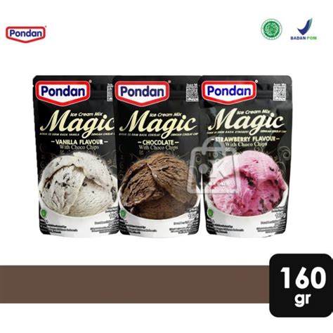 Jual Pondan Ice Cream Pouch G Instant Vanilla Strawberry All Variant