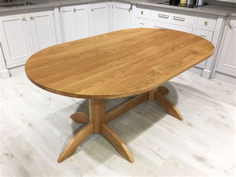 Oak Oval Double Pedestal Table High End Fineline Furniture