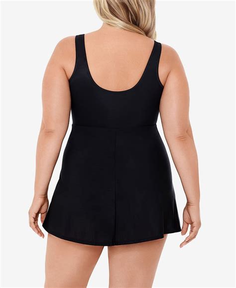 Miraclesuit Plus Size Marais Allover Slimming Twist Front Swimdress