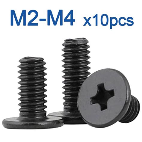 Cheap 10pcs M2 M2 5 M3 M3 5 M4 M5 M6 Black Carbon Steel Cross Phillips Ultra Thin Flat Wafer