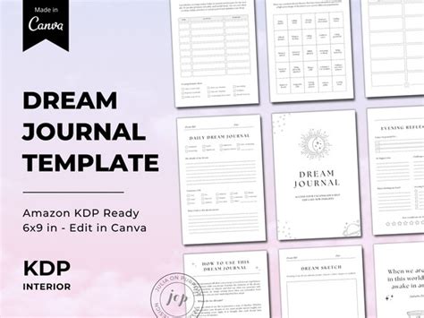 Kdp Dream Journal Template Kdp Journal Interior Kdp Canva Etsy