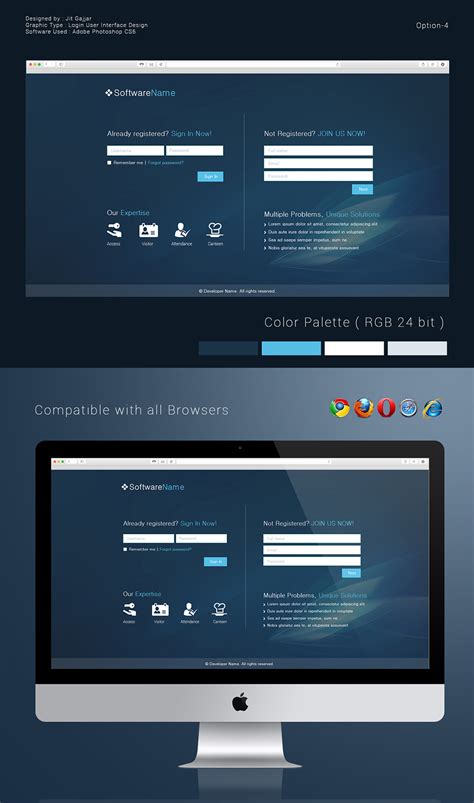 Login User Interface Design Options On Behance