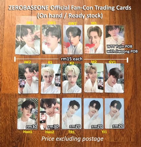 Wts Zerobaseone Zb Trading Card Fan Con Official Hao Jiwoong Gunwook