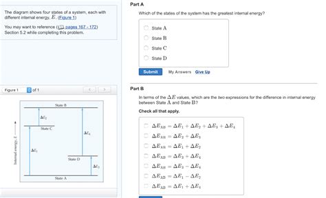 Oneclass Part A The Diagram Shows Four States Of A System Each With