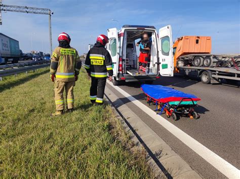 Zablokowana droga ekspresowa w kierunku Lublina po zderzeniu ciężarówki