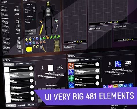 Assets Big Ui Minimalism Kit Mmorpg Scifi By Wenrexa Mmorpg Game Ui Game Assets