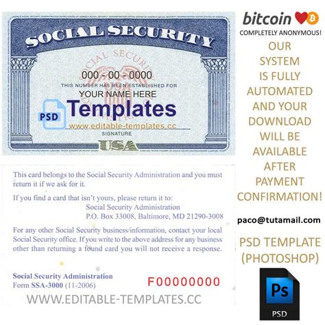 Blank Card Stock Photo. Image Of Paper, Social, Security inside Ss Card Template – Sample ...