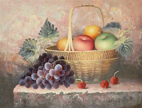 Fruit Basket 12x 16 Oil Painting on Canvas 100% Hand Painted ...