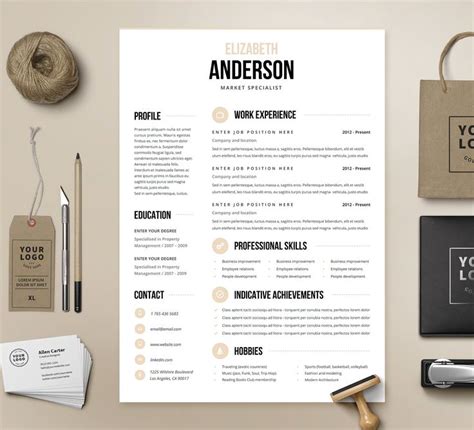 Resume Template 4 page | Anderson | Resume template, Resume, Creative ...