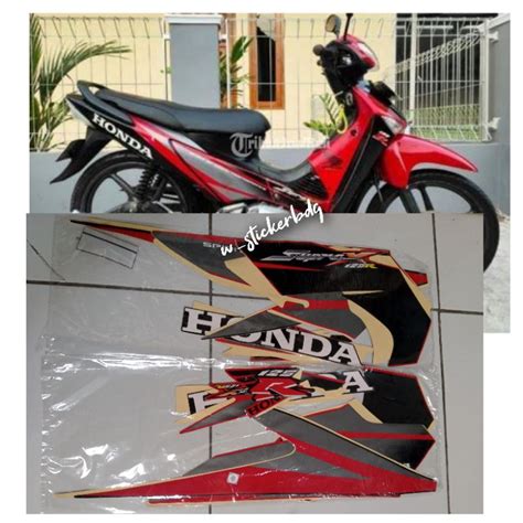 Merah HITAM Striping Lis สตกเกอร Honda Supra X 125 R 2005 แดง ดา