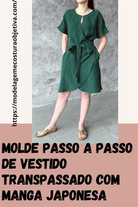 Molde Vestido Transpassado Manga Japonesa Vestidos Transpassado