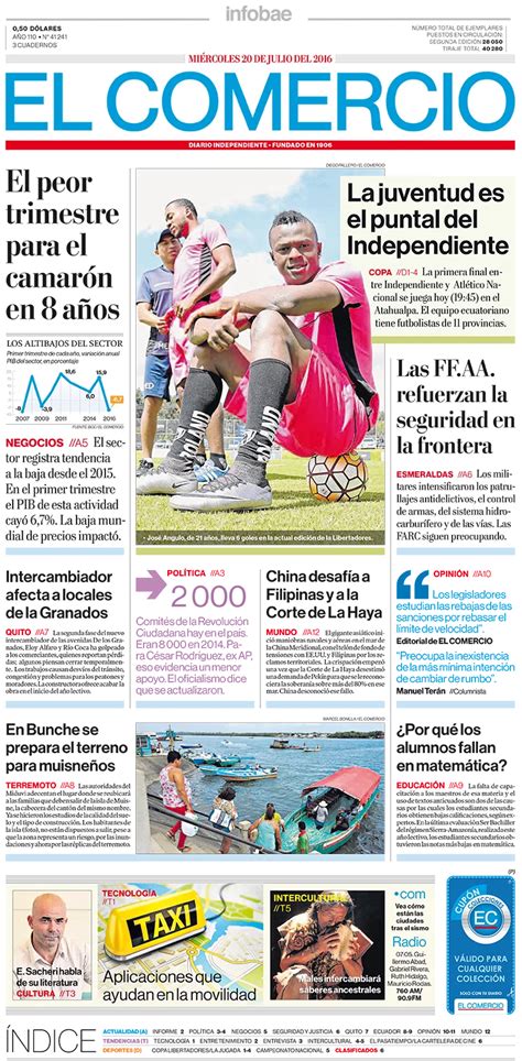 El Comercio Ecuador Miércoles 20 De Julio De 2016 Infobae