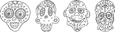 Traditional Mexican Skull In Black And White Handdrawn Style Vector Fiesta Horror Object Png