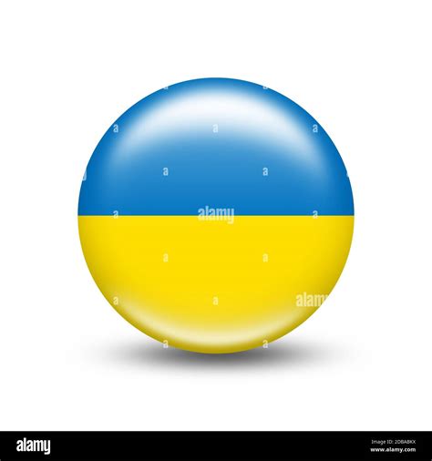 Ukraine Country Flag In Sphere With White Shadow Illustration Stock