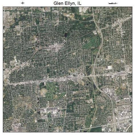 Aerial Photography Map of Glen Ellyn, IL Illinois