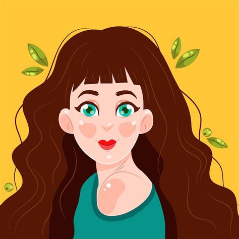 Girl brown hair green eyes Vectors & Illustrations for Free Download ...