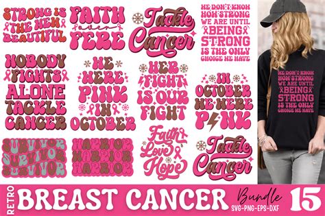 Retro Breast Cancer Svg Bundle Graphic By Craftart Creative Fabrica