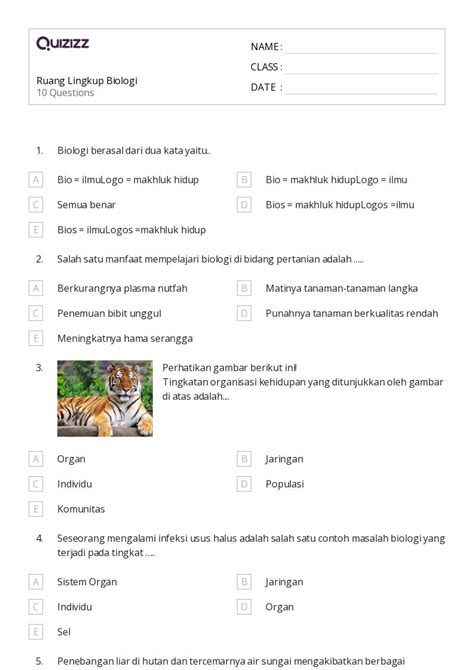 50 Lembar Kerja Filogeni Untuk Kelas 10 Di Quizizz Gratis And Dapat Dicetak