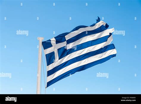 Bandera de la antigua Grecia en el viento Fotografía de stock - Alamy