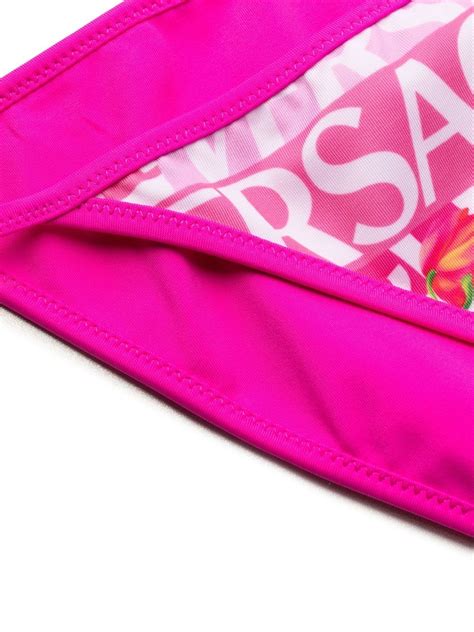 Versace Reversible Logo Orchid Bikini Bottoms In Pink Modesens