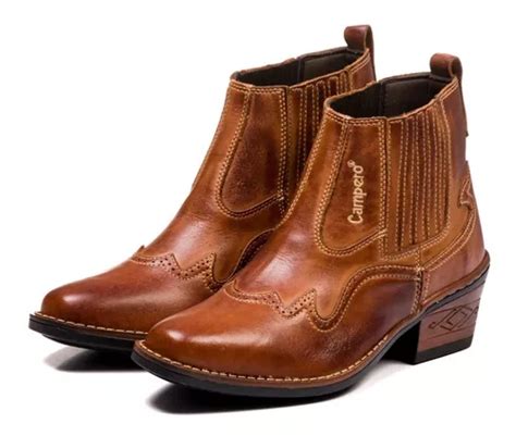 Bota Country Botina Masculina Bico Fino Couro Legítimo Mebuscar Brasil