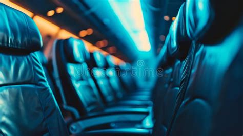 Empty Passenger Seats In The Cabin Of An Aircraft Ai Generated Stock