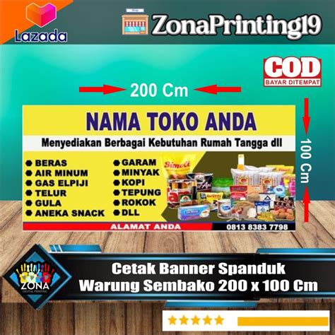 Cetak Spanduk Banner Toko Warung Sembako Bebas Request Gratis Desain