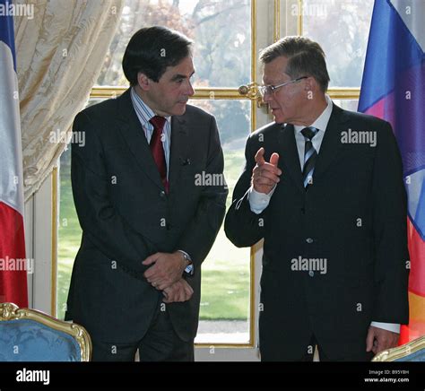 From Left To Right Prime Ministers Froncois Fillon Of France And Viktor