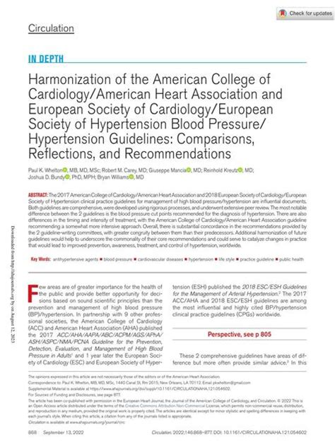 Harmonization Of The American College Of Cardiologyamerican Heart