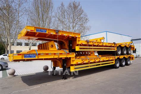 Exavator 50tons Gooseneck Drop Deck Low Loader Trailers 3 Axle Drop